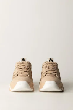 Patrizia Pepe Sneaker Running In PelleCAMEL BEIGEWHITE
