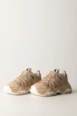 Patrizia Pepe Sneaker Running In PelleCAMEL BEIGEWHITE
