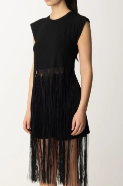 Patrizia Pepe Top Bustier con Frange LungheNERO