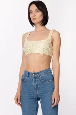 Patrizia Pepe Top Crop con StrassCLARITY YELLOW