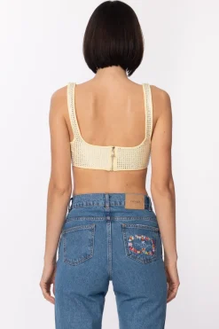 Patrizia Pepe Top Crop con StrassCLARITY YELLOW
