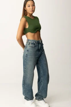 Patrizia Pepe Top Crop con Taglio Al SenoGREEN GARDEN