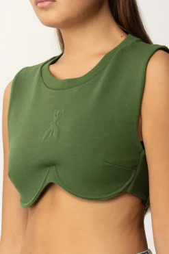 Patrizia Pepe Top Crop con Taglio Al SenoGREEN GARDEN