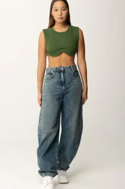 Patrizia Pepe Top Crop con Taglio Al SenoGREEN GARDEN