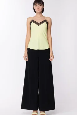 Patrizia Pepe Top In Viscosa con Pizzo LogatoSUNNY LIME