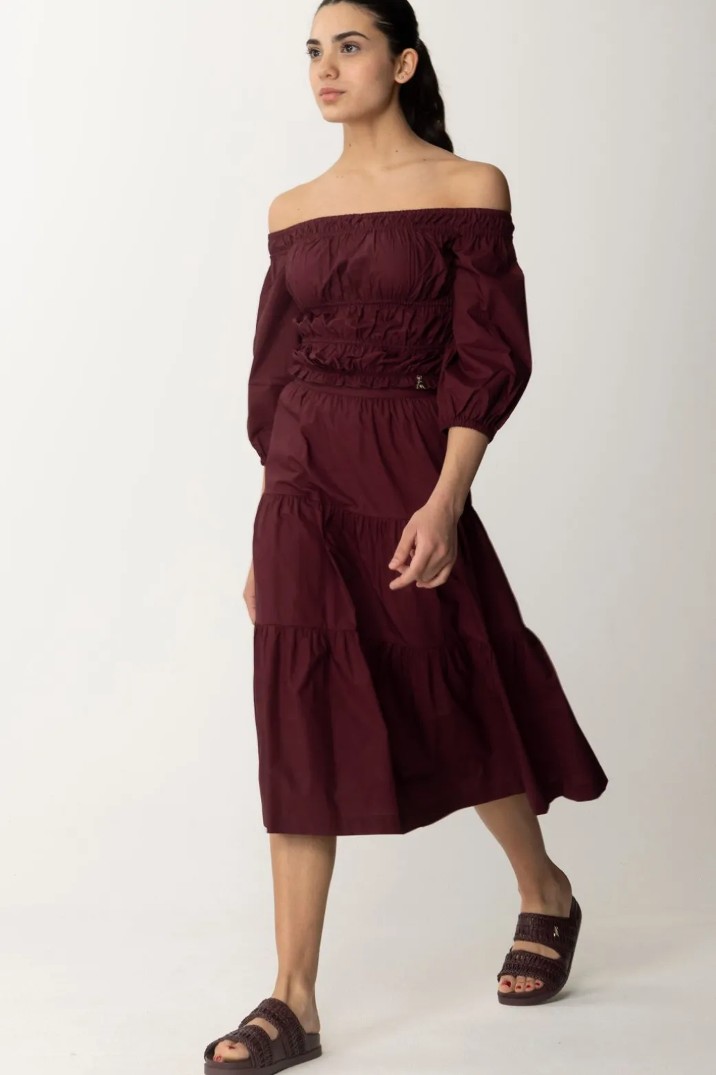 Patrizia Pepe Top Off-shouldersDARK PLUM