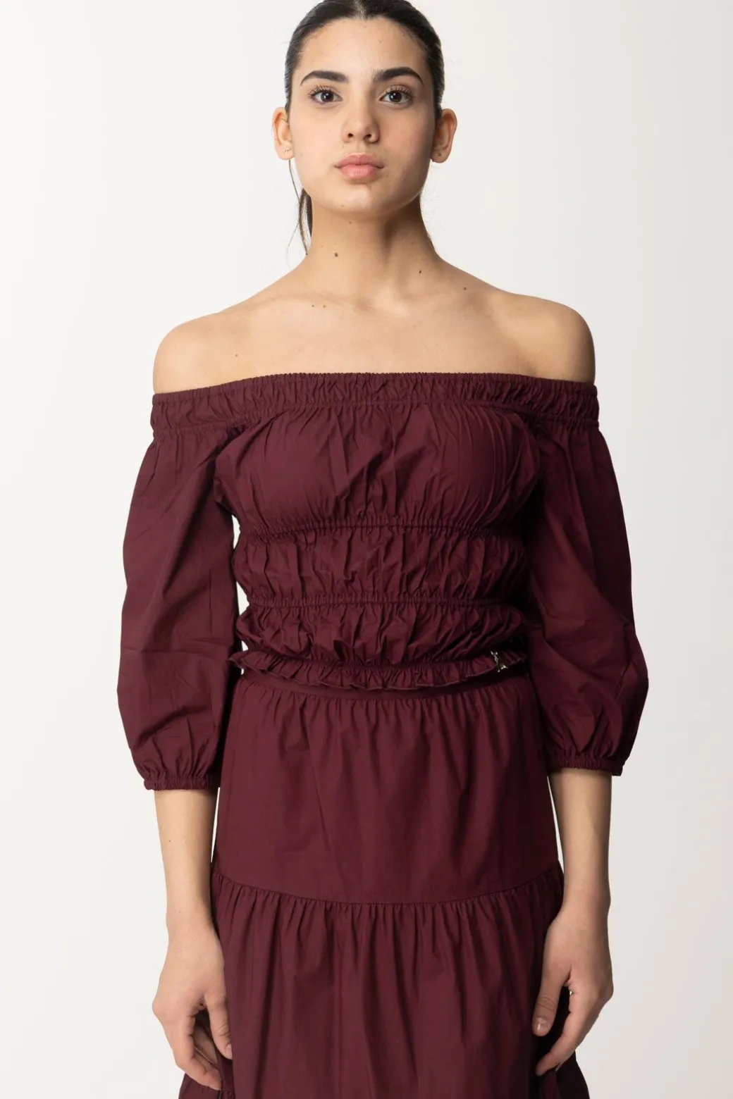 Patrizia Pepe Top Off-shouldersDARK PLUM