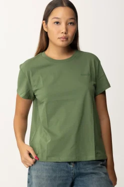 Patrizia Pepe T-shirt Basica con Logo LetteringGREEN GARDEN