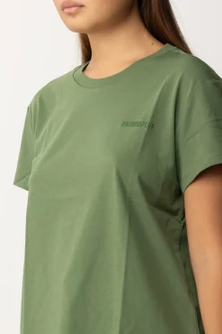 Patrizia Pepe T-shirt Basica con Logo LetteringGREEN GARDEN