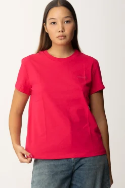 Patrizia Pepe T-shirt Basica con Logo LetteringPOISON ORCHID
