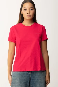 Patrizia Pepe T-shirt Basica con Logo LetteringPOISON ORCHID