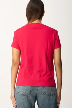 Patrizia Pepe T-shirt Basica con Logo LetteringPOISON ORCHID