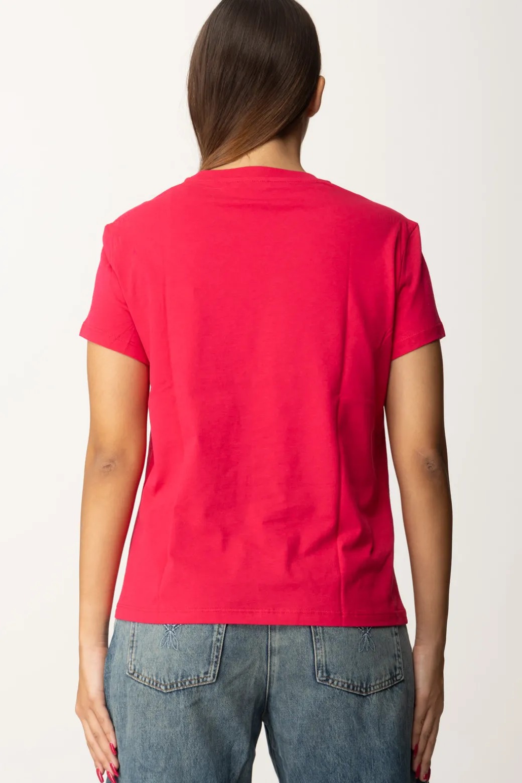 Patrizia Pepe T-shirt Basica con Logo LetteringPOISON ORCHID