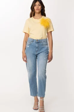 Patrizia Pepe T-shirt con Inserto PiumetteCLARITY YELLOW