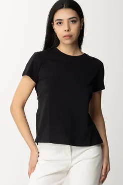 Patrizia Pepe T-shirt con Scollo Su Retro e Logo In StrassNERO