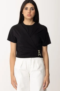 Patrizia Pepe T-shirt con Logo Fly In StrassNERO