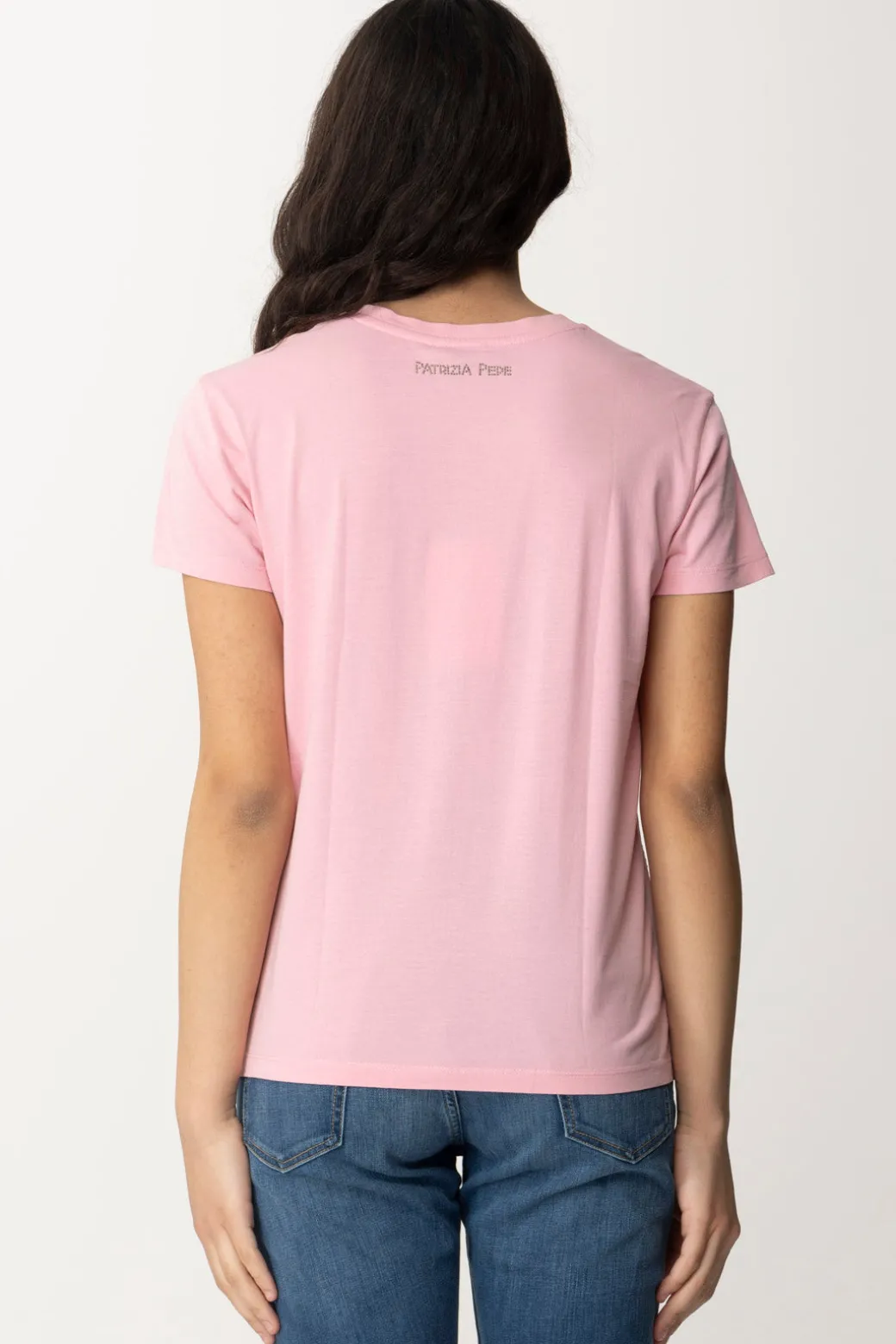 Patrizia Pepe T-shirt con StrassFRESH PINK WASH