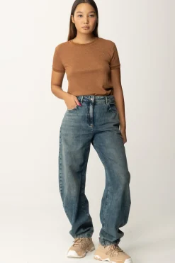 Patrizia Pepe T-shirt In Maglia con LurexETE. BROWN LUREX