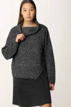 Pinko Abito Bimateriale con Maglia Misto AlpacaGRIGIO/NERO/BIANCO