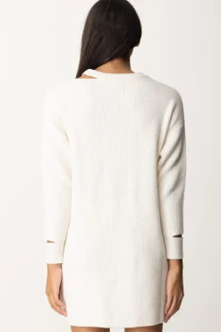 Pinko Abito In Maglia con Cut-out e PizzoBIANCO PUREZZA