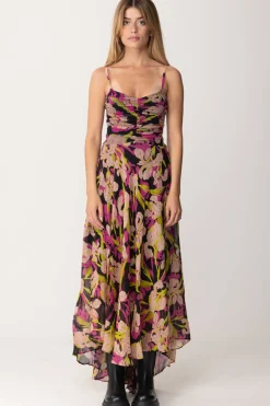 Pinko Abito Lungo Stampa IrisMULT.NERO/FUXIA