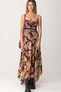 Pinko Abito Lungo Stampa IrisMULT.NERO/FUXIA