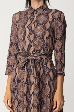 Pinko Abito Stampa AnimalierMULT.MARRONE/LILLA