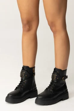 Pinko Anfibi con Cinturino Logato FrontaleBLACK