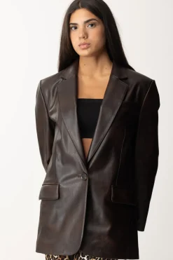 Pinko Blazer In PelleMARRONE-CHICCO DI CAFFE'