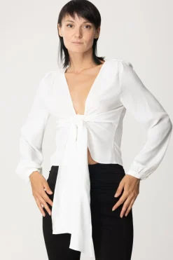 Pinko Blusa con NodoBIANCO-BIANCANEVE