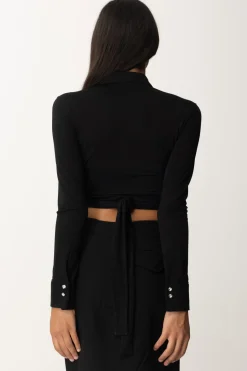 Pinko Blusa Corta Scaldacuore con Scollo a GocciaNERO LIMOUSINE