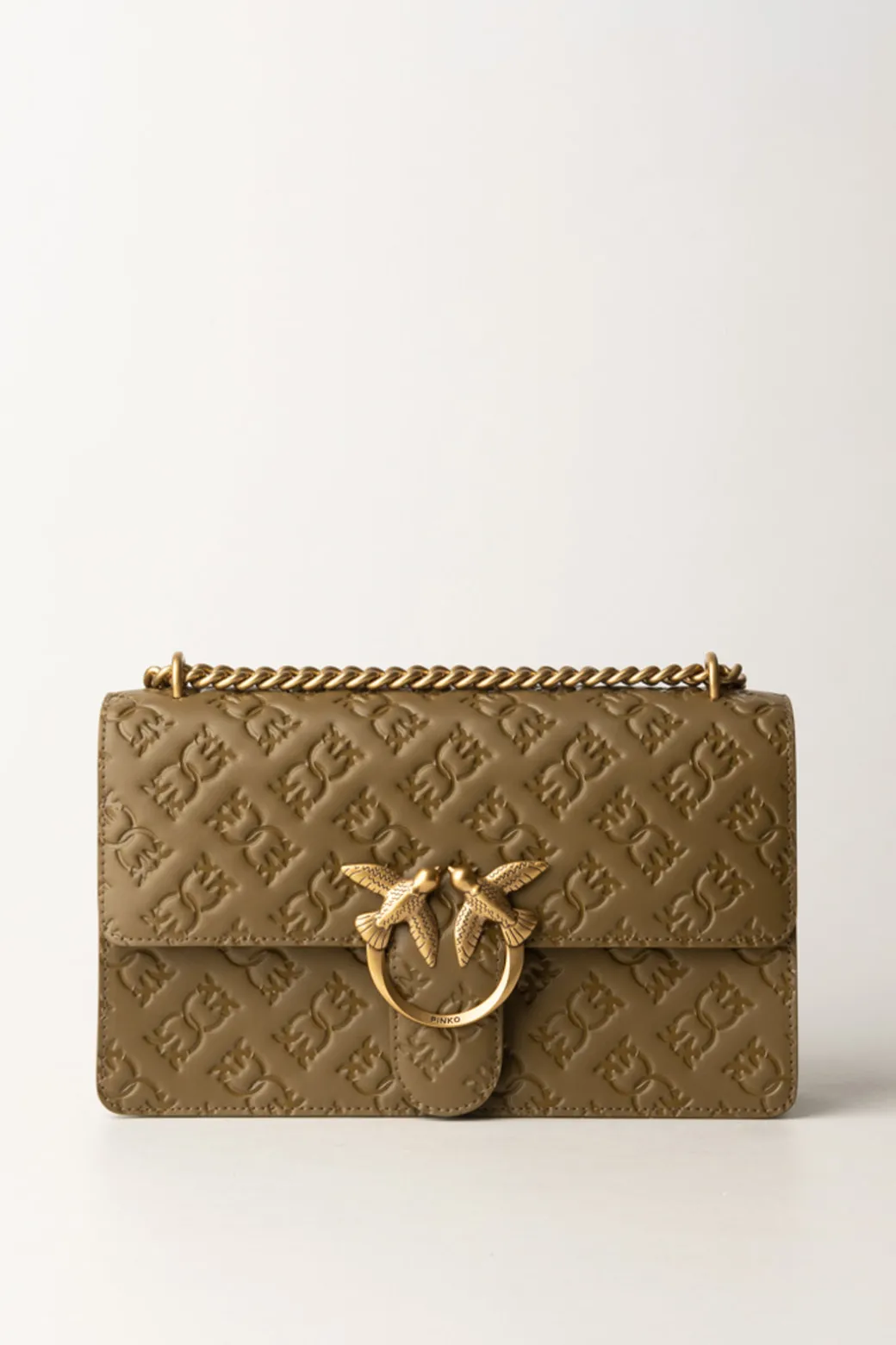 Pinko Borsa a Tracolla Love Bag con Pattern LogoPIANTAGIONE-ANTIQUE GOLD