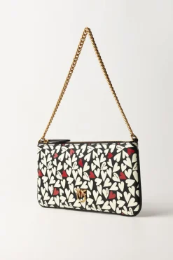 Pinko Borsa Flat HeartsNERO/BIANCO/ROSSO-ANTIQUE GOLD