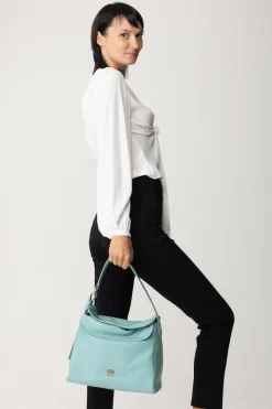 Pinko Borsa Hobo LeafAZZURRO MARE-ANTIQUE GOLD