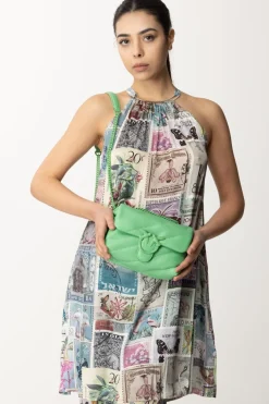 Pinko Borsa Love Puff Mini con Trapuntatura ObliquaVERDE ASSENZIO-BLOCK COLOR