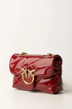Pinko Borsa Mini Love Bag Lucida e TrapuntataROSSO-ANTIQUE GOLD