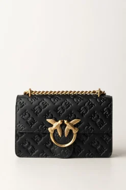 Pinko Borsa Mini Love Bag con Pattern LogoNERO-ANTIQUE GOLD