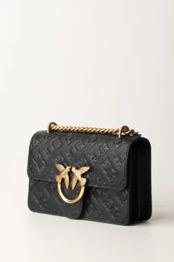 Pinko Borsa Mini Love Bag con Pattern LogoNERO-ANTIQUE GOLD