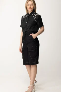 Pinko Camicia In Satin con RicamoNERO/BURRO