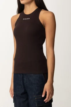 Pinko Canotta a Costine con LogoMARRONE