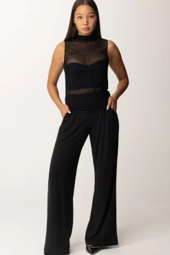 Pinko Canotta Velata con StrassNERO LIMOUSINE