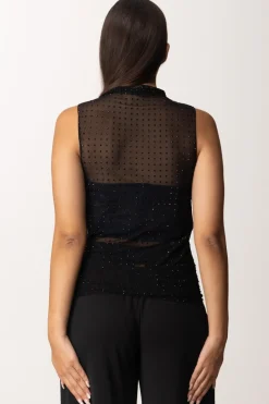 Pinko Canotta Velata con StrassNERO LIMOUSINE