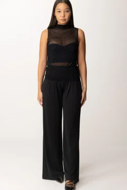 Pinko Canotta Velata con StrassNERO LIMOUSINE