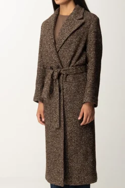 Pinko Cappotto Doppiopetto In Misto LanaCAMMELLO/MARRONE