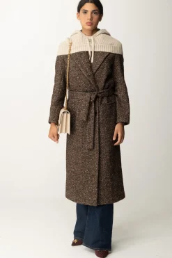 Pinko Cappotto Doppiopetto In Misto LanaCAMMELLO/MARRONE