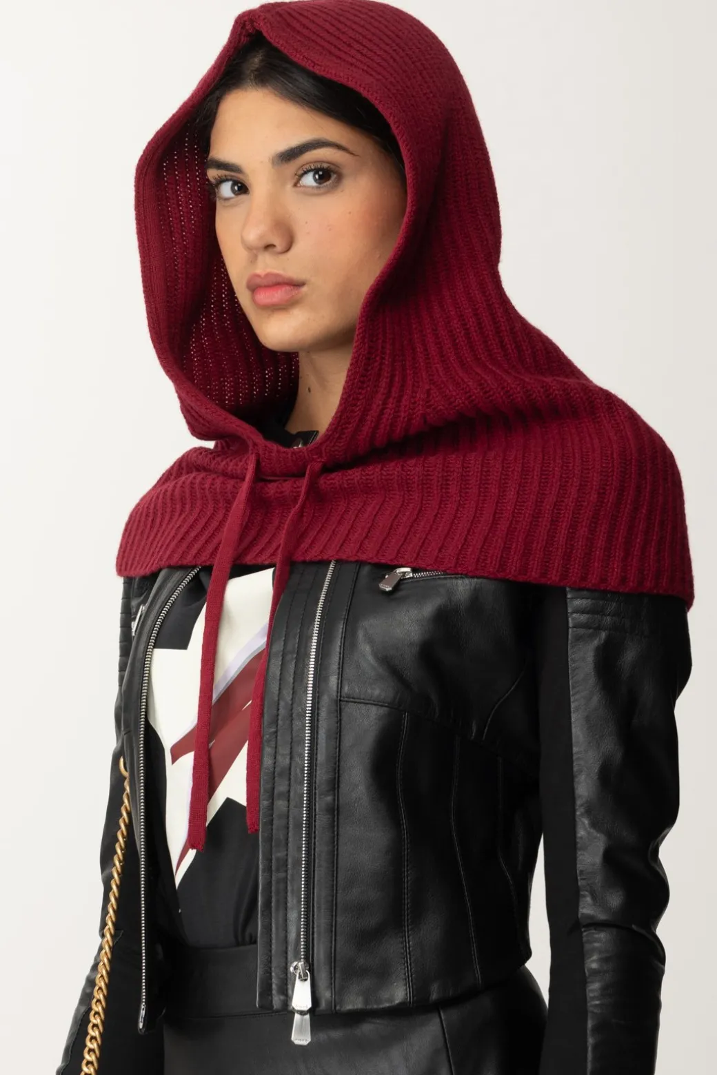 Pinko Cappuccio In Maglia con LogoCICLAMINO