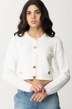 Pinko Cardigan con Bottoni LogatiBIANCO BRILL.