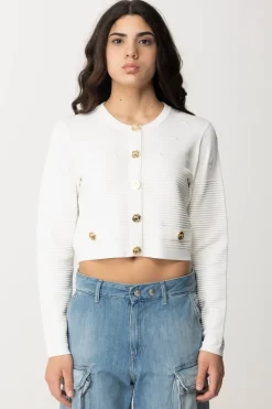 Pinko Cardigan con Bottoni LogatiBIANCO BRILL.