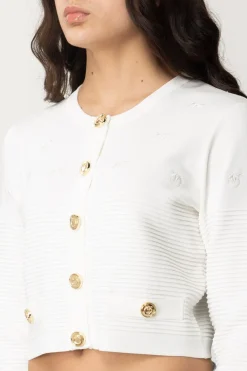 Pinko Cardigan con Bottoni LogatiBIANCO BRILL.