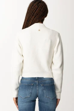 Pinko Cardigan Corto con Bottoni GioielloBIANCO LATTE